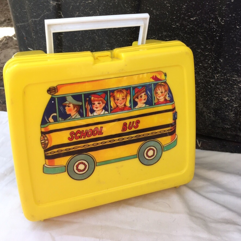 90’s vintage schoolbus lunch box